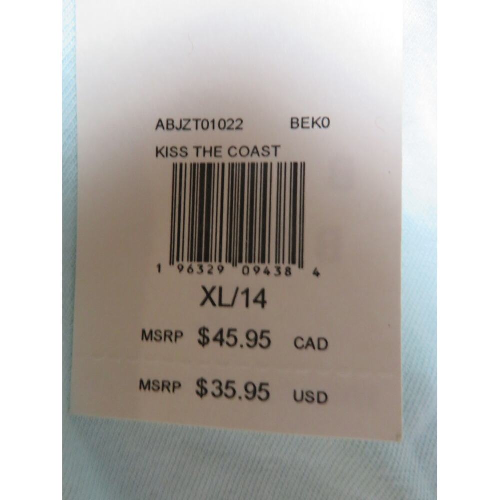 Nwt BILLABONG Kiss The Coast Women's Regular Fit T-Shirt Sz XL 14 Lt Blue - Picture 7 of 7